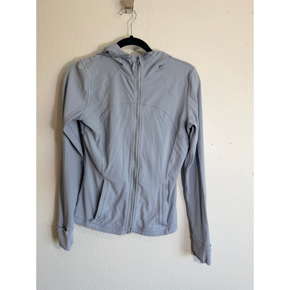 Lululemon Hooded Define Jacket Nulu Blue Grey Size 8 LW4BCIS